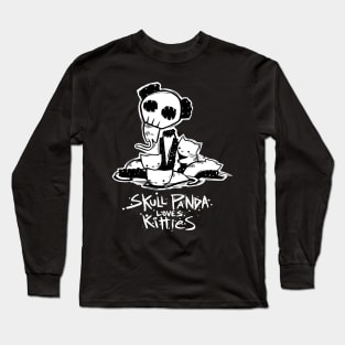 Skull Panda Loves Kitties Long Sleeve T-Shirt